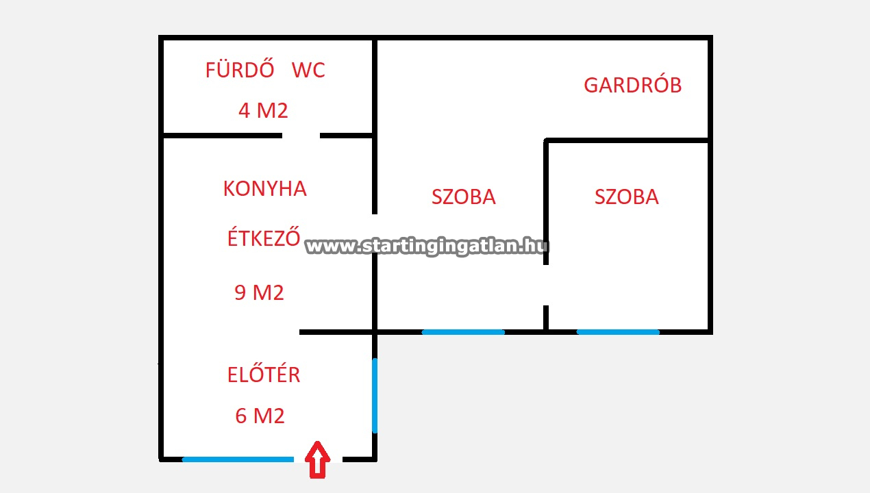 Eladó Tégla lakás Budapest IV. kerület ingatlan alaprajz