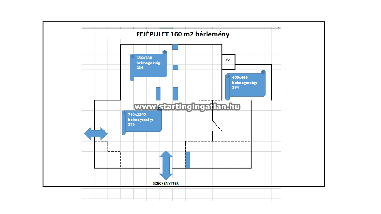 Kiadó Raktár Budapest IV. kerület ingatlan alaprajz