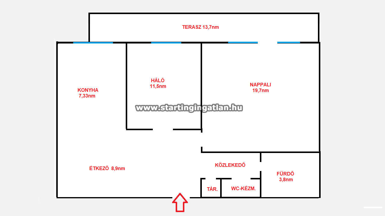 Eladó Tégla lakás Budapest II. kerület ingatlan alaprajz