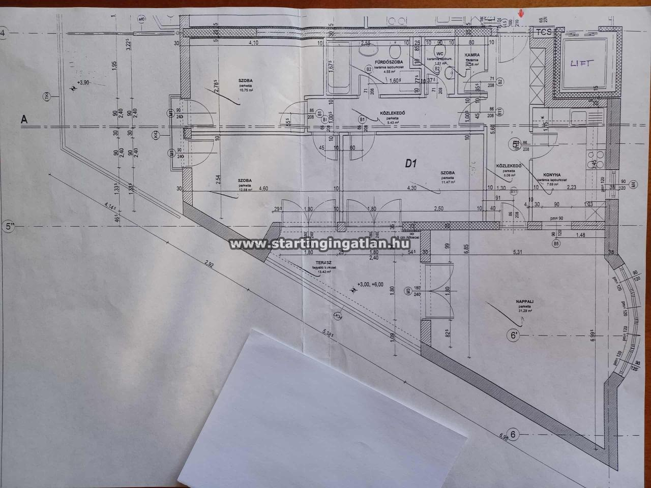 Eladó Tégla lakás Budapest XIII. kerület ingatlan alaprajz