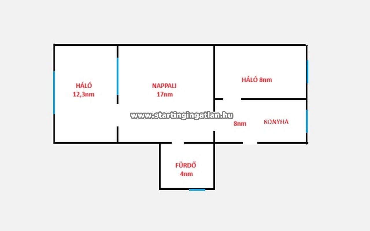 Eladó Tégla lakás Budapest XIII. kerület ingatlan alaprajz