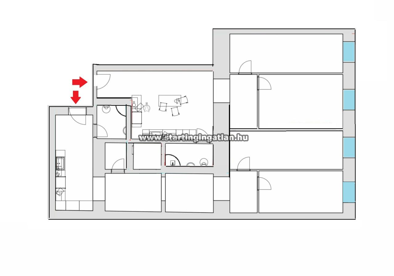Eladó Tégla lakás Budapest VIII. kerület ingatlan alaprajz
